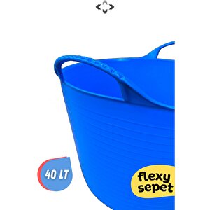Flexy Esnek Oyuncak Sepeti   Çamaşır Sepeti   Düzenleyici 40 Lt Kırmızı Mavi