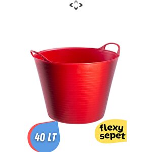 Flexy Esnek Oyuncak Sepeti   Çamaşır Sepeti   Düzenleyici 40 Lt Kırmızı Mavi