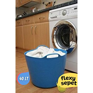 Flexy Esnek Oyuncak Sepeti   Çamaşır Sepeti   Düzenleyici 40 Lt Kırmızı Mavi
