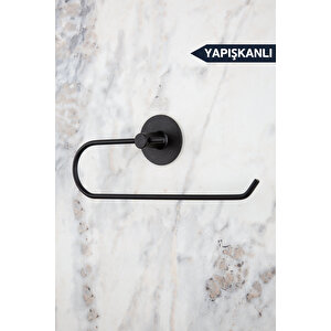 Yapışkanlı Siyah Kağıt Rulo Havluluk, Peçetelik, Yapışkanlı Tasarım, Banyo Askısı Ring Serisi