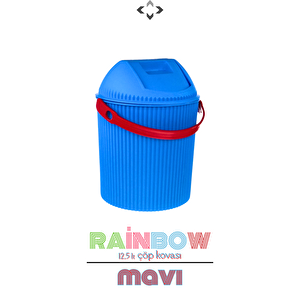 Rainbow Renkli Kulplu Çöp Kovası