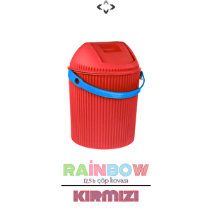 Rainbow Renkli Kulplu Çöp Kovası