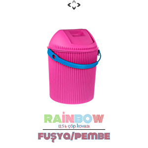 Rainbow Renkli Kulplu Çöp Kovası
