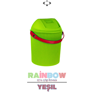 Rainbow Renkli Kulplu Çöp Kovası