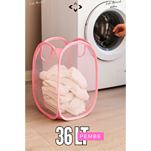 1 PCS PEMBE Katlanabilir Çamaşır Sepeti Hurç Oyuncak Toplama Kutusu Çok Amaçlı Katlanabilir File Çamaşırlık