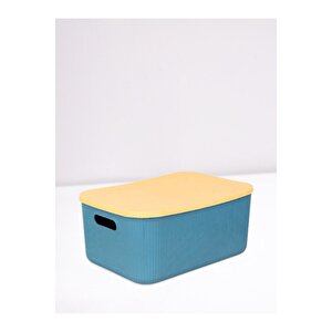 Scandinavian 3’lü Çok Renkli 13 Lt Dekoratif Çok Amaçlı Saklama Kutusu Düzenleyici Storage Box