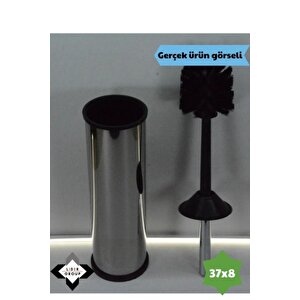 Paslanmaz Krom Akıllı Klozet Fırçası & 5lt Pedallı Çöp Kovası Set