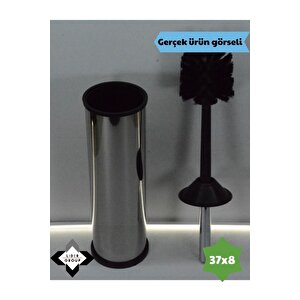 Paslanmaz Krom Akıllı Klozet Fırçası & 3lt Pedallı Çöp Kovası Set