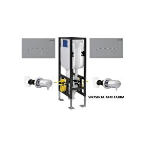 Creavi̇t Gr5005 Asma Klozetler İçin Alçıpan Duvarlar İçi Sırt Sırta Uygulamalı Set Yere Hızlı Montaj 3-6 Lt. Gövde