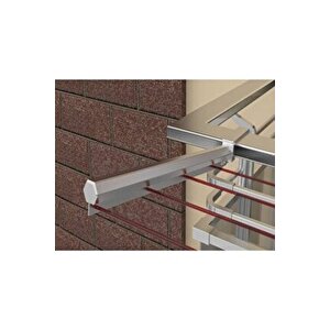 Paslanmaz %100 Alüminyum Kare Balkon Küpeşte   Cam Balkon Askısı   Çamaşır Kurutmalık 6x2,5 Cm
