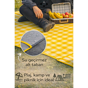 Kendinden Çantalı Katlanabilir Çok Amaçlı Piknik Örtüsü Kamp Matı Su Geçirmez 160x205 Piknik Seti