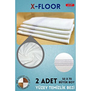 X Floor 2 Adet Büyük Boy Mucize Yer Silme Bezi   Temizlik Bezi   Sıkması Rahat Yer Bezi  50x70