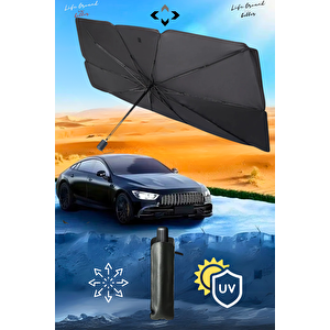 OTO Ön Cam Güneşlik Oto Şemsiye Oto Güneşlik Isı Geçirmez İç Aksam Koruyucu Kılıflı Şemsiye Standart Tüm Araçlarla Uyumlu 75X132