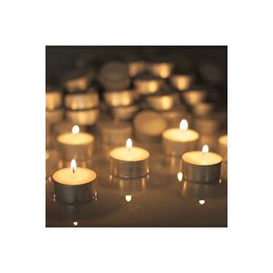 36'lı Classic Tealight Kokusuz Mum Seti %100 Doğal  4 Saat Yanma Süresi   Unscented %100 Natural
