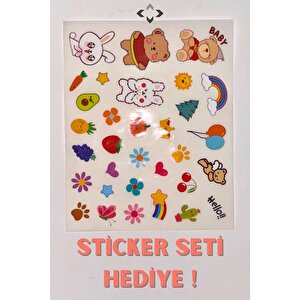 Mavi Dekoratif Ev Desenli Kumbara Sticker Seti Hediye! Biblo Kumbara Dekoratif Ev Kumbara Birikim
