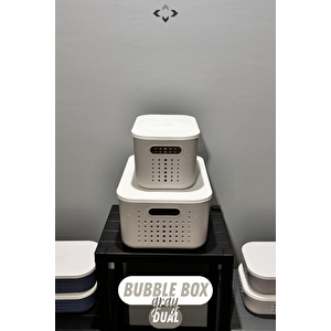 Bubble Box Dual İkili Kapaklı  Çok Amaçlı Dekoratif Kutu 2 Adet Saklama Kutusu Düzenleyici Organizer