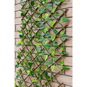 70x200 CM Yaprak Desenli Katlanır-Açılır Ahşap Bahçe Çiti Yapay Yaprak Duvar Çit Örgü Balkon Teras Çiti Çok Amaçlı Çit Duvar