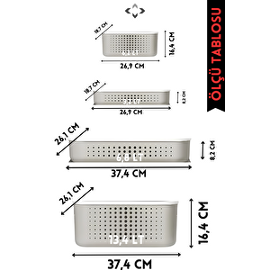 Bubble Box Quad 4 Adet Kapaklı Çok Amaçlı Dekoratif Kutu Saklama Kutusu Sepet Düzenleyici Organizer
