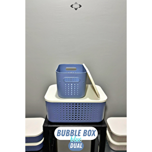 Bubble Box Dual İkili Kapaklı  Çok Amaçlı Dekoratif Kutu 2 Adet Saklama Kutusu Düzenleyici Organizer