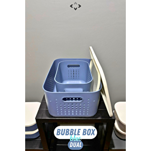 Bubble Box Dual İkili Kapaklı  Çok Amaçlı Dekoratif Kutu 2 Adet Saklama Kutusu Düzenleyici Organizer