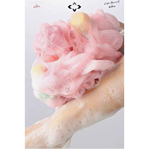 Sweety Fiber 3 Adet Dondurma Desenli Duş Banyo Kesesi Banyo Vücut Lifi Desenli Banyo Süngeri