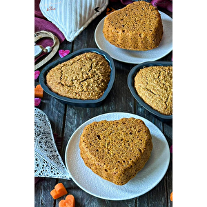 LOVE CAKE SET 3 Parça Kalpli Kek Kalıbı Seti Çırpma Teli Hediye! Antrasit Kalpli Kek Pasta Kalıbı