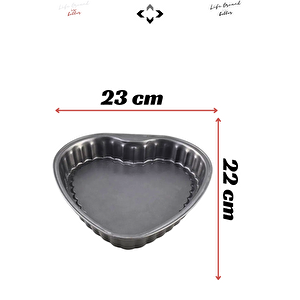 LOVE CAKE SET 3 Parça Kalpli Kek Kalıbı Seti Çırpma Teli Hediye! Antrasit Kalpli Kek Pasta Kalıbı