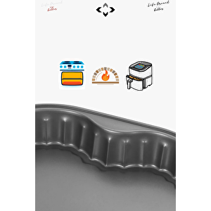 LOVE CAKE SET 3 Parça Kalpli Kek Kalıbı Seti Çırpma Teli Hediye! Antrasit Kalpli Kek Pasta Kalıbı