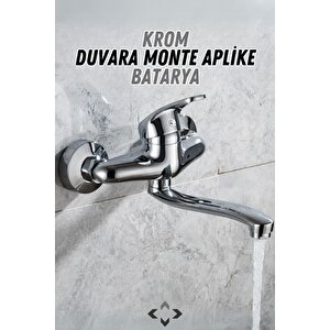 Krom Duvara Monte Aplike Batarya Mix Duvardan Borulu Batarya 360