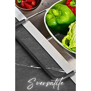 S Versatile Çok Amaçlı Katlanabilir Süzgeç Paslanmaz Çelik Büyük Süzgeç Meyve Sebze Yıkama