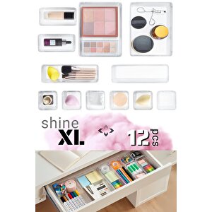 Shine Xl 12 Pcs Organizer Düzenleyici Set Modüler Çekmece İçi Düzenleyici Organizer Set 12 Parça