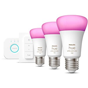 Huewca 9-75w Renkli Akıllı Başlangıç Seti 3'lü Kumandalı E27 Bletooth  929002468804