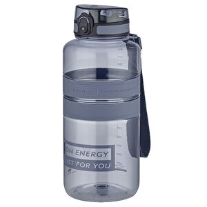 1500ml Yeni Koleksiyon Mega Boy Silikon Gövde Tritan Su Matarası Bpa Yok Koku Yok Gri