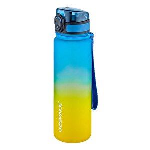 500ml Yeni Koleksiyon Soft Touch Çift Renk Motivasyon Tritan Su Matarası Mavi-sarı