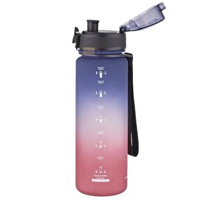 Uzspace 500ml Yeni Koleksiyon Soft Touch Çift Renk Motivasyon Tritan Su Matarası Lacivert-kırmızı