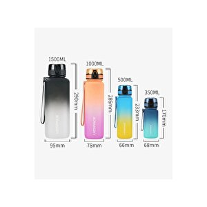 Uzspace 500ml Yeni Koleksiyon Soft Touch Çift Renk Motivasyon Tritan Su Matarası Lacivert-kırmızı