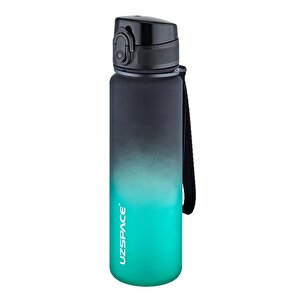 500ml Yeni Koleksiyon Soft Touch Çift Renk Motivasyon Tritan Su Matarası Siyah-yeşil