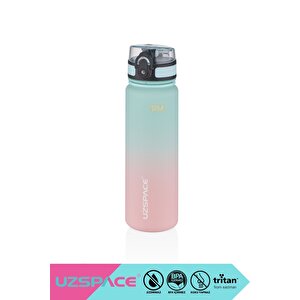 500ml Yeni Çift Renkli Sızdırmaz Bpa İçermez Kilitlenebilir Kapaklı Motivasyonel Tritan Su Matarası Su Yeşili-pembe