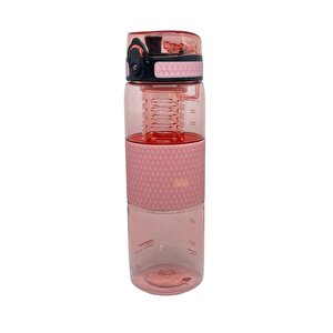 700ml Yeni Koleksiyon Silikon Gövdeli Detoks Aparatlı Tritan Su Matarası Bpa Yok Koku Yok Pudra Pembe