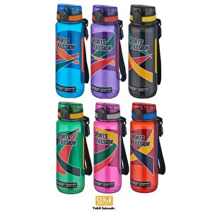 Uzspace 800ml Sports Passion Kayma Yapmayan Tutma Bölmeli Tritan Su Matarası Bpa Yok Koku Yok Siyah