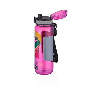 500ml Sports Passion Kayma Yapmayan Tutma Bölmeli Tritan Su Matarası Bpa Yok Koku Yok Pembe