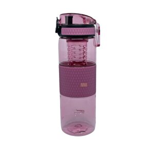 700ml Yeni Koleksiyon Silikon Gövdeli Detoks Aparatlı Tritan Su Matarası Bpa Yok Koku Yok Pembe