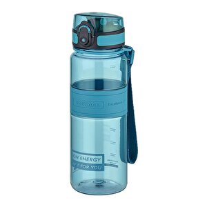 500ml Yeni Koleksiyon Orta Boy Silikon Gövde Tritan Su Matarası Bpa Yok Koku Yok Turkuaz