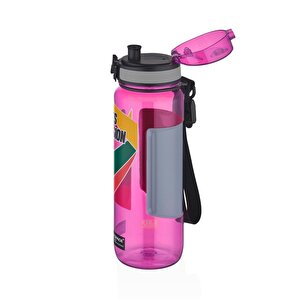 800ml Sports Passion Kayma Yapmayan Tutma Bölmeli Tritan Su Matarası Bpa Yok Koku Yok Pembe