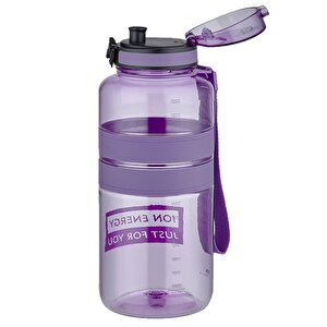 1500ml Yeni Koleksiyon Mega Boy Silikon Gövde Tritan Su Matarası Bpa Yok Koku Yok Mor