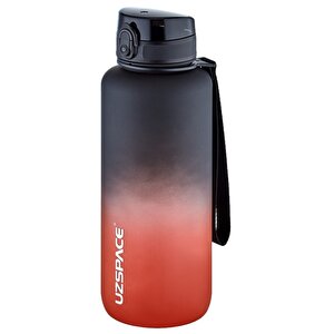 1500ml Mega Boy Soft Touch Çift Renk Motivasyon Tritan Su Matarası Bpa Yok Koku Yok Siyah-kırmızı