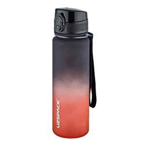 500ml Yeni Koleksiyon Soft Touch Çift Renk Motivasyon Tritan Su Matarası Siyah-kırmızı