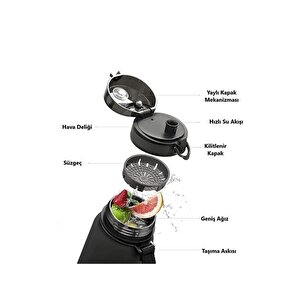 500ml Yeni Koleksiyon Serisi Soft Touch Tritan Su Matarası Bpa Yok Koku Yok Turuncu