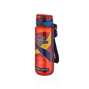 500ml Sports Passion Kayma Yapmayan Tutma Bölmeli Tritan Su Matarası Bpa Yok Koku Yok Kırmızı