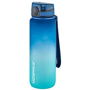 1000ml Büyük Boy Soft Touch Çift Renk Motivasyon Tritan Su Matarası Bpa Yok Koku Yok Mavi-turkuaz
